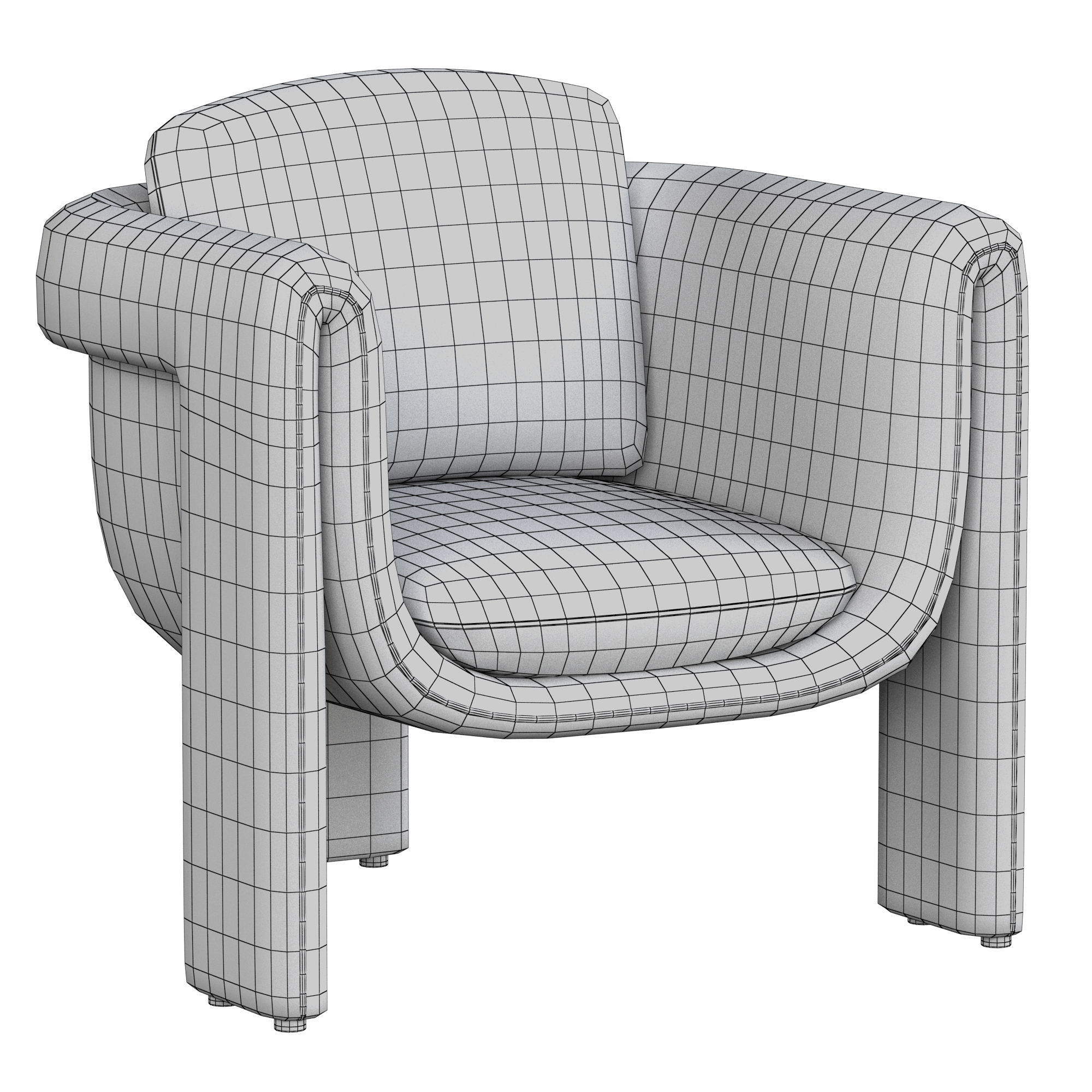 Floria velvet chair 3D model_4