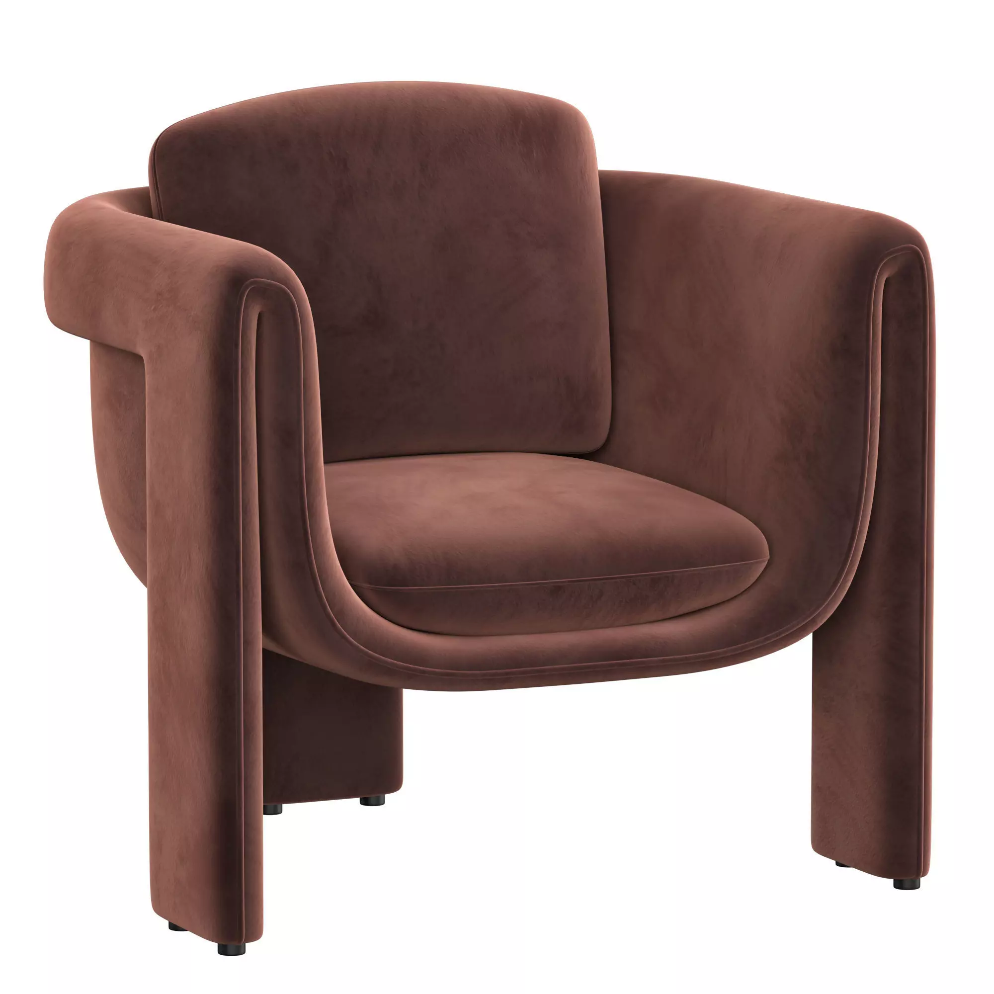 Floria velvet chair 3D model_0