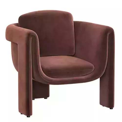 Floria velvet chair 3D model