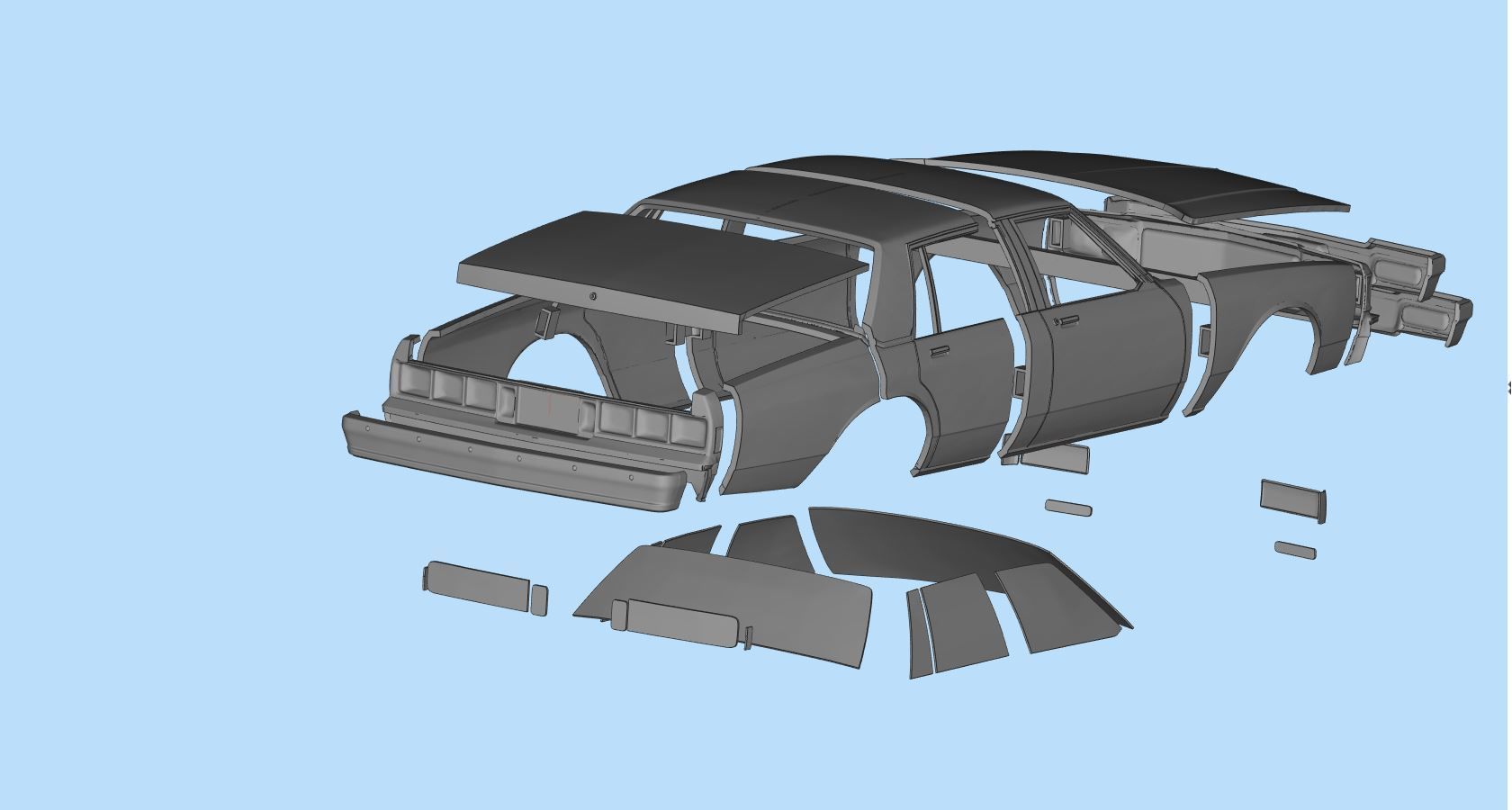 STL printable RC car  Chevrolet Caprice Classic scale 3D model 3D print model_7
