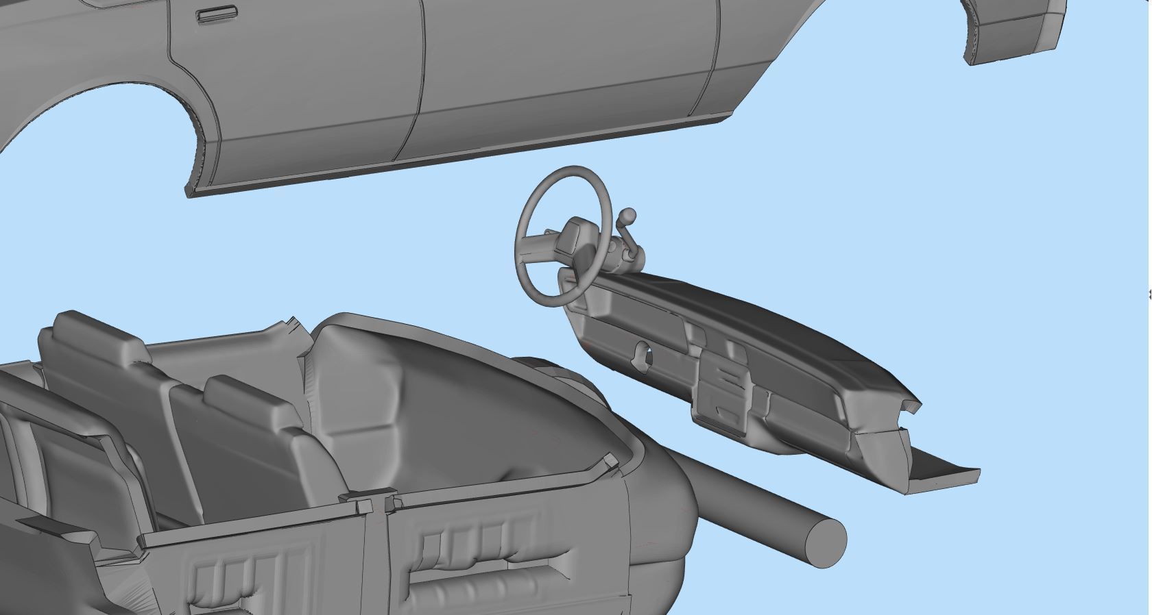 STL printable RC car  Chevrolet Caprice Classic scale 3D model 3D print model_12