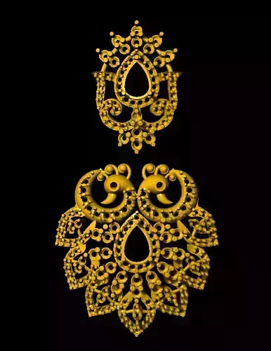 Earring gold ornate earrings