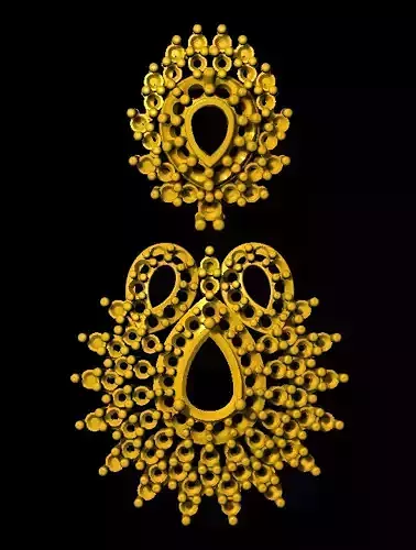 Earring pair of gold earrings