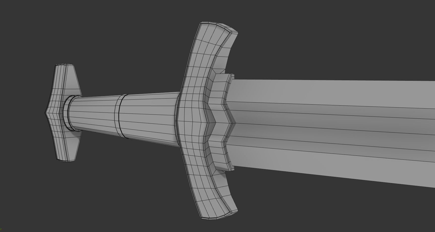 Viking runed sword Low-poly 3D model_11