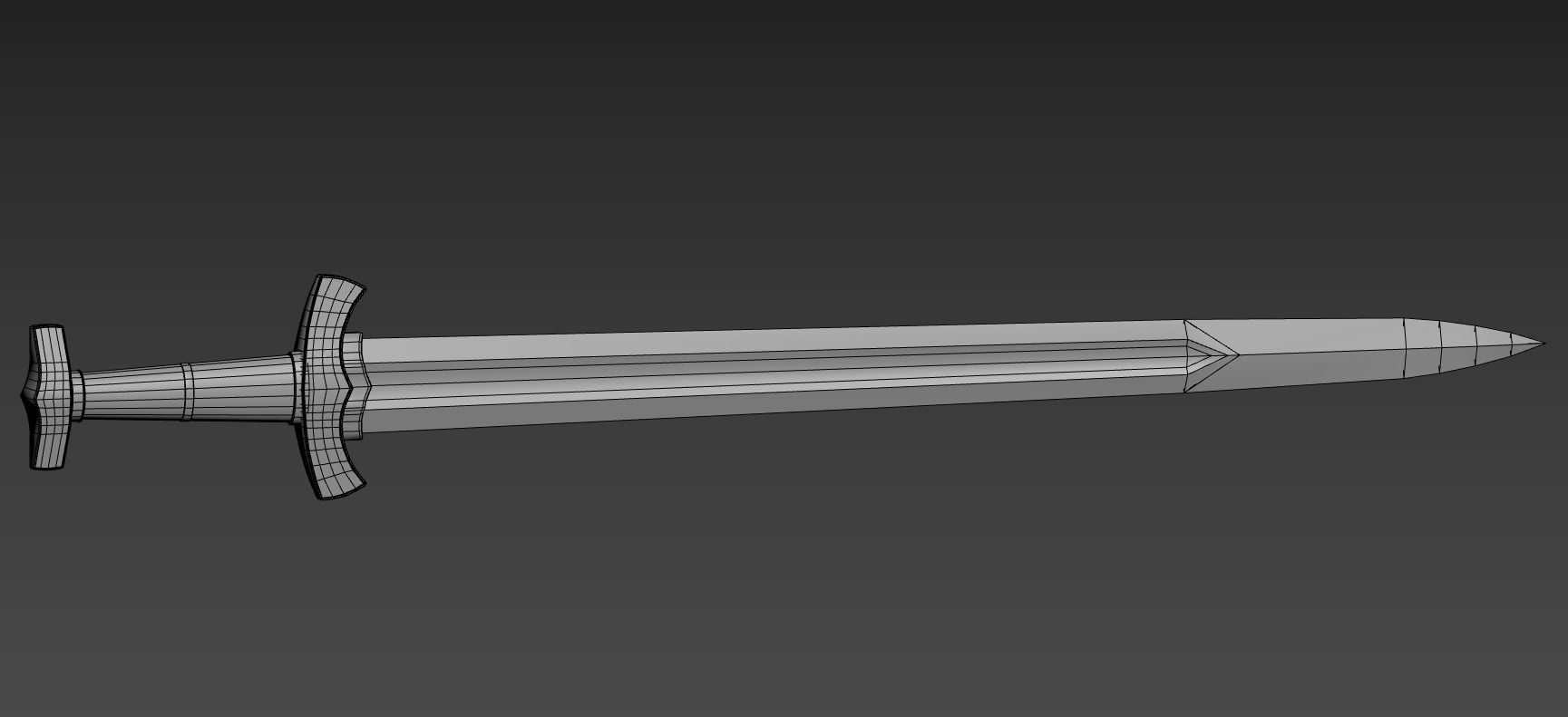 Viking runed sword Low-poly 3D model_9