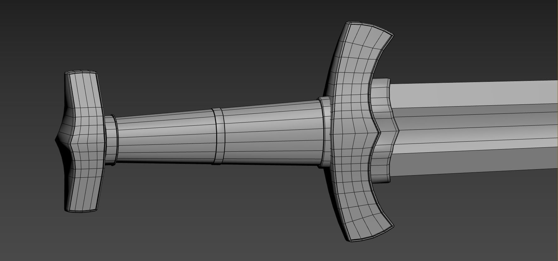 Viking runed sword Low-poly 3D model_10
