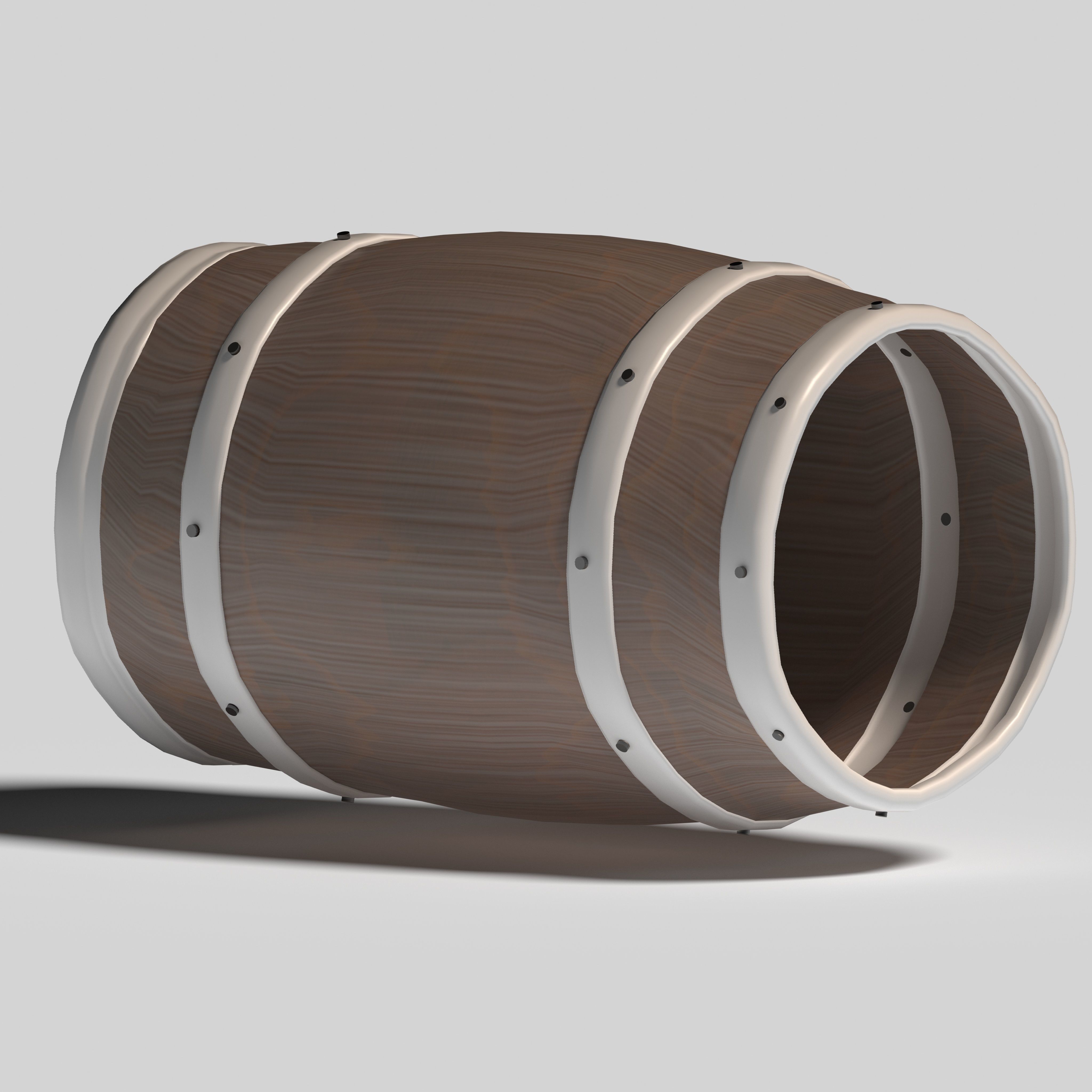 Barrel wooden 3D model_2