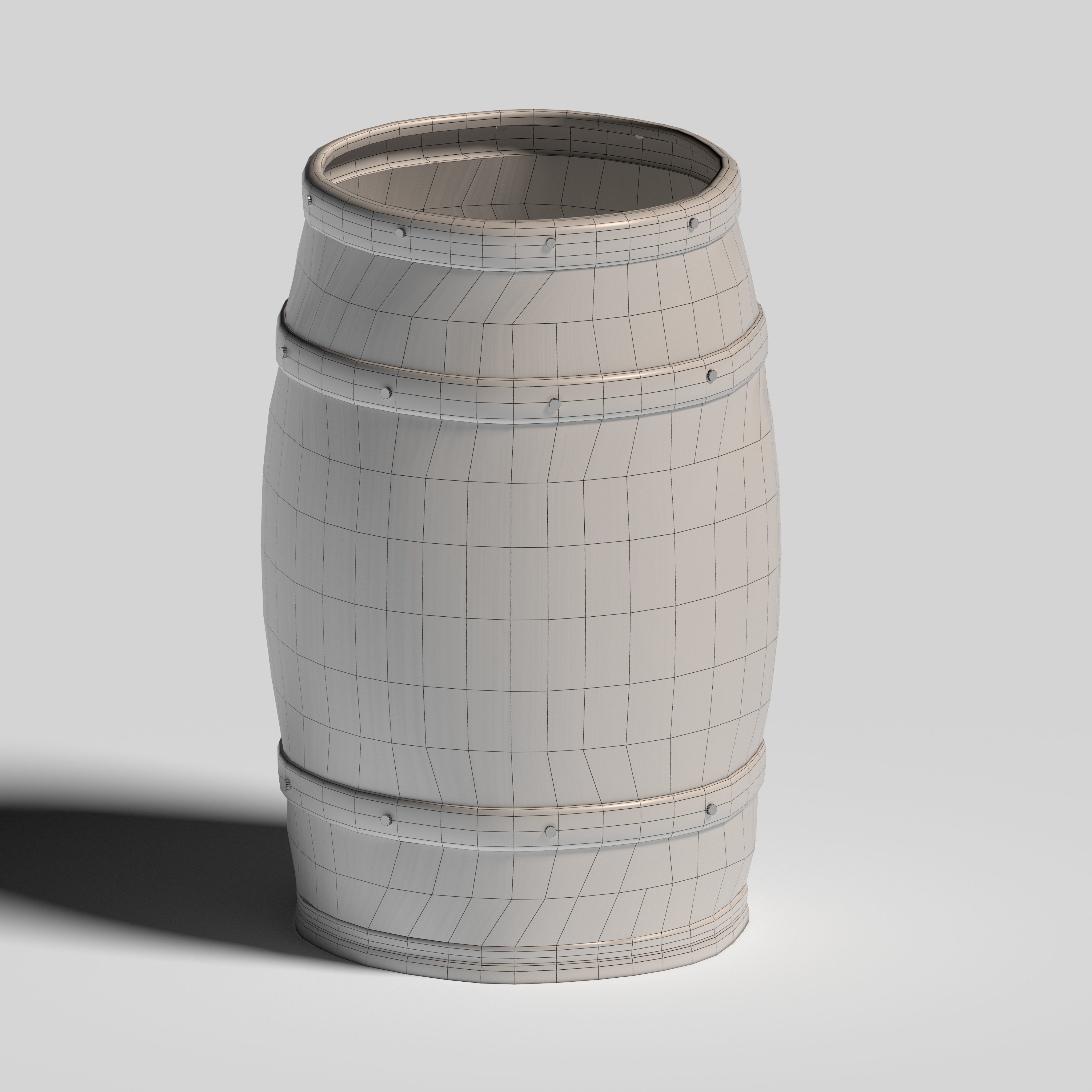 Barrel wooden 3D model_1
