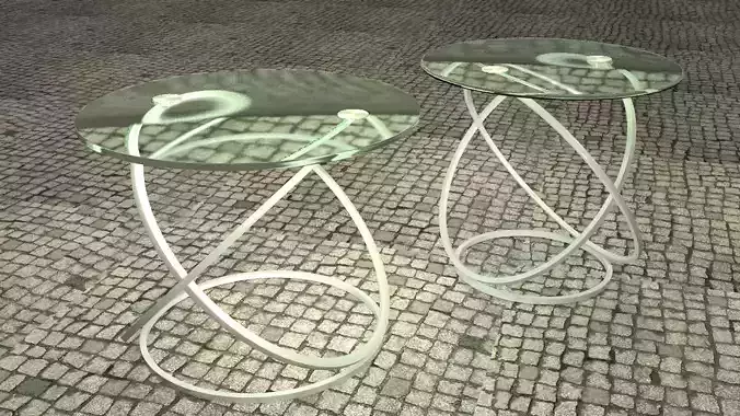 Glass coffe table I Two table for cafe