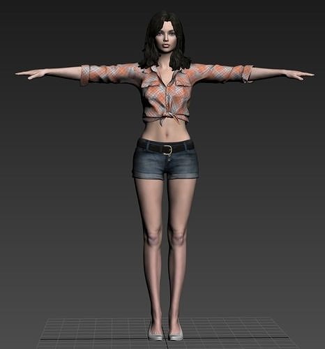 girl in shorts 3D model