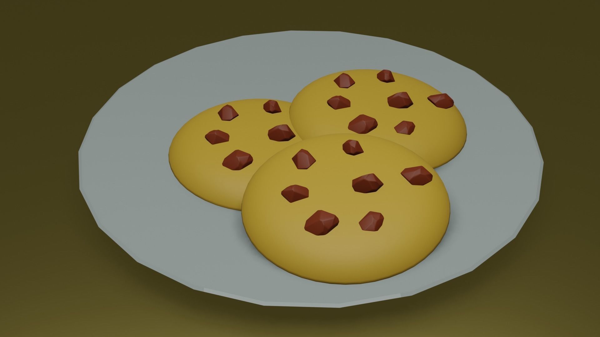 Tea cup with cookie Free low-poly 3D model_3