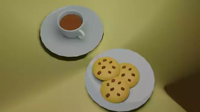 Tea cup with cookie