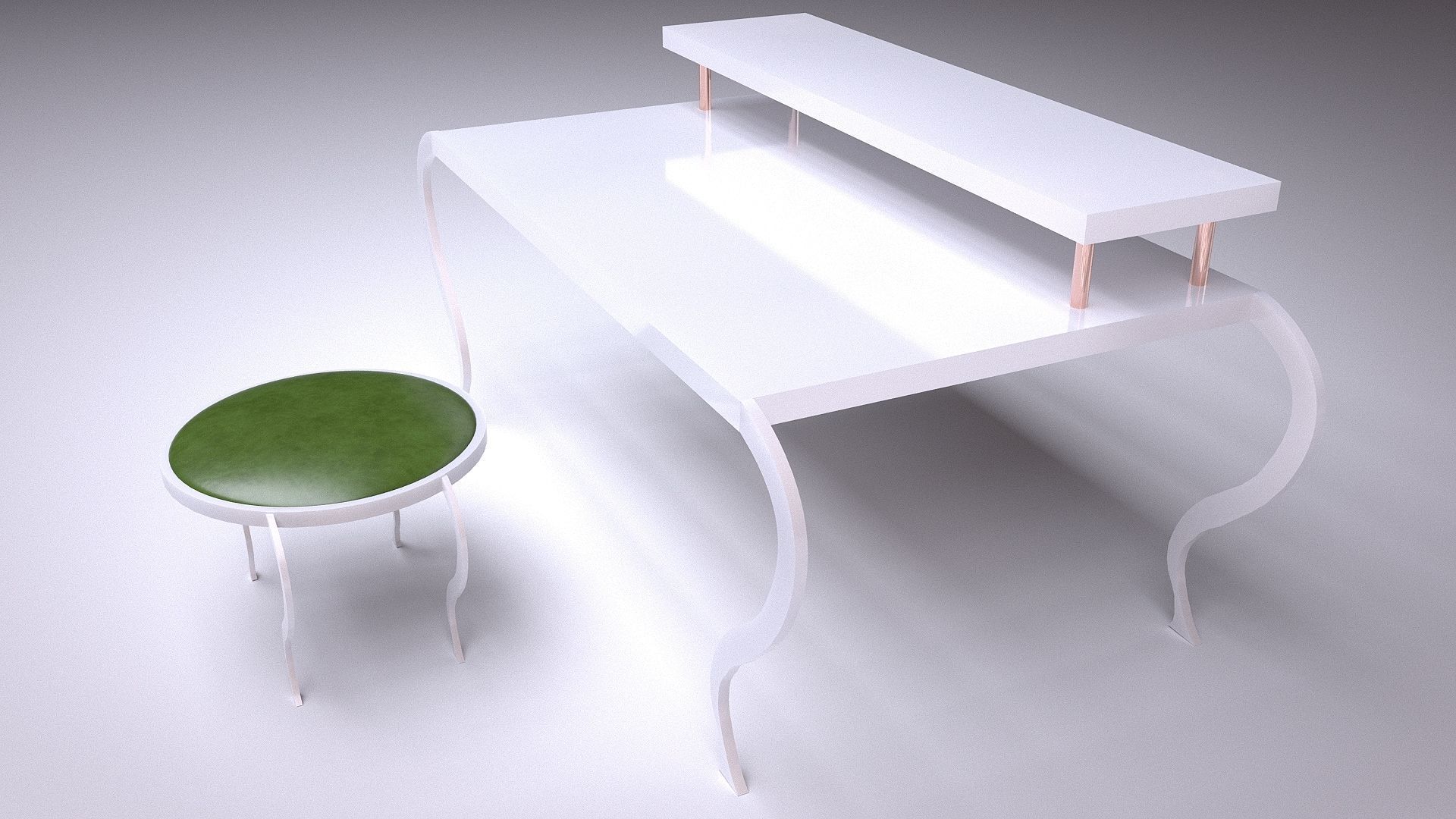 3D Make Up Desk model 3D model_2