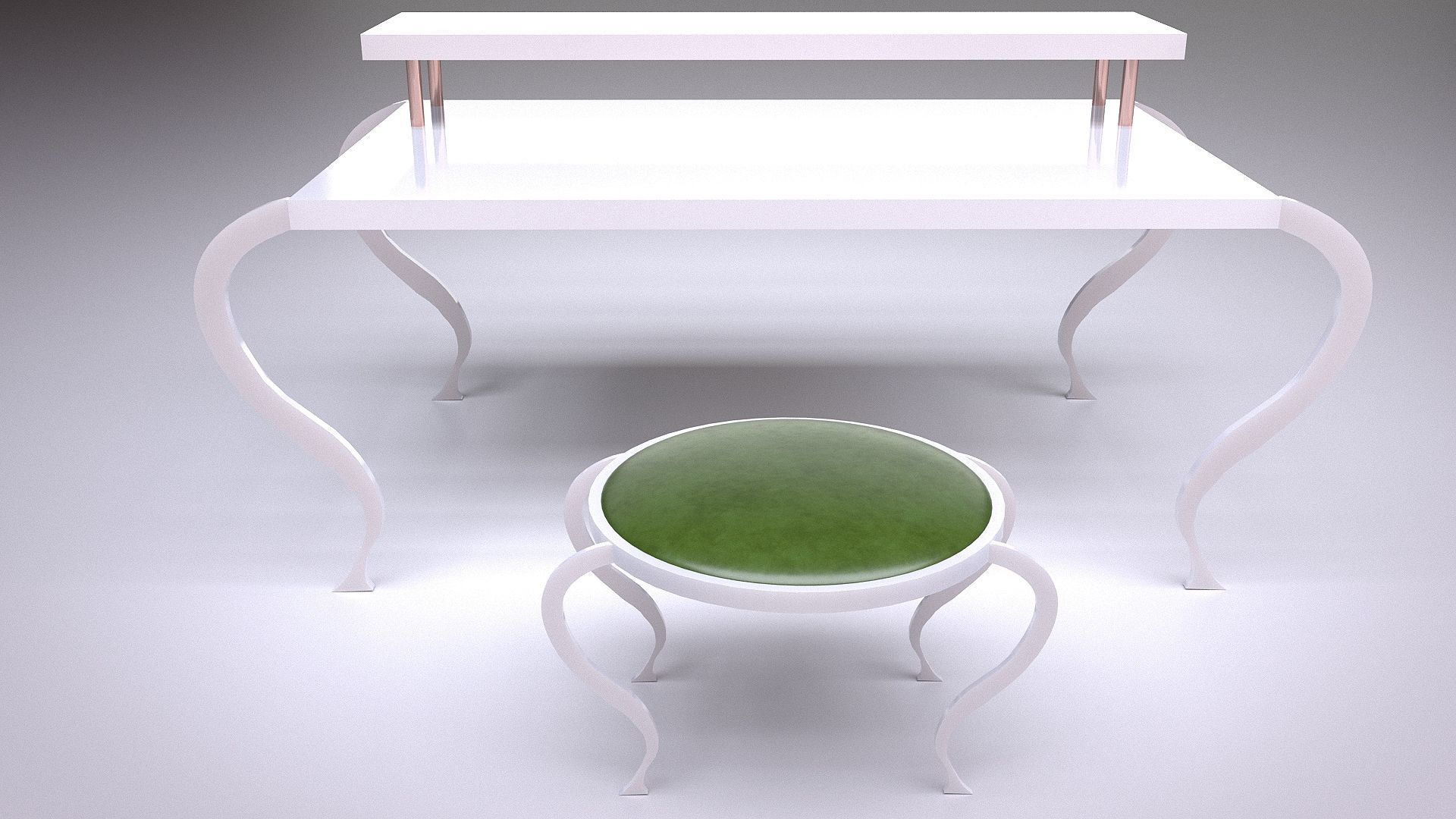 3D Make Up Desk model 3D model_1