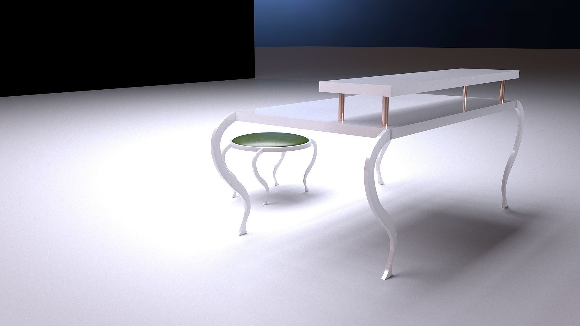 3D Make Up Desk model 3D model_3