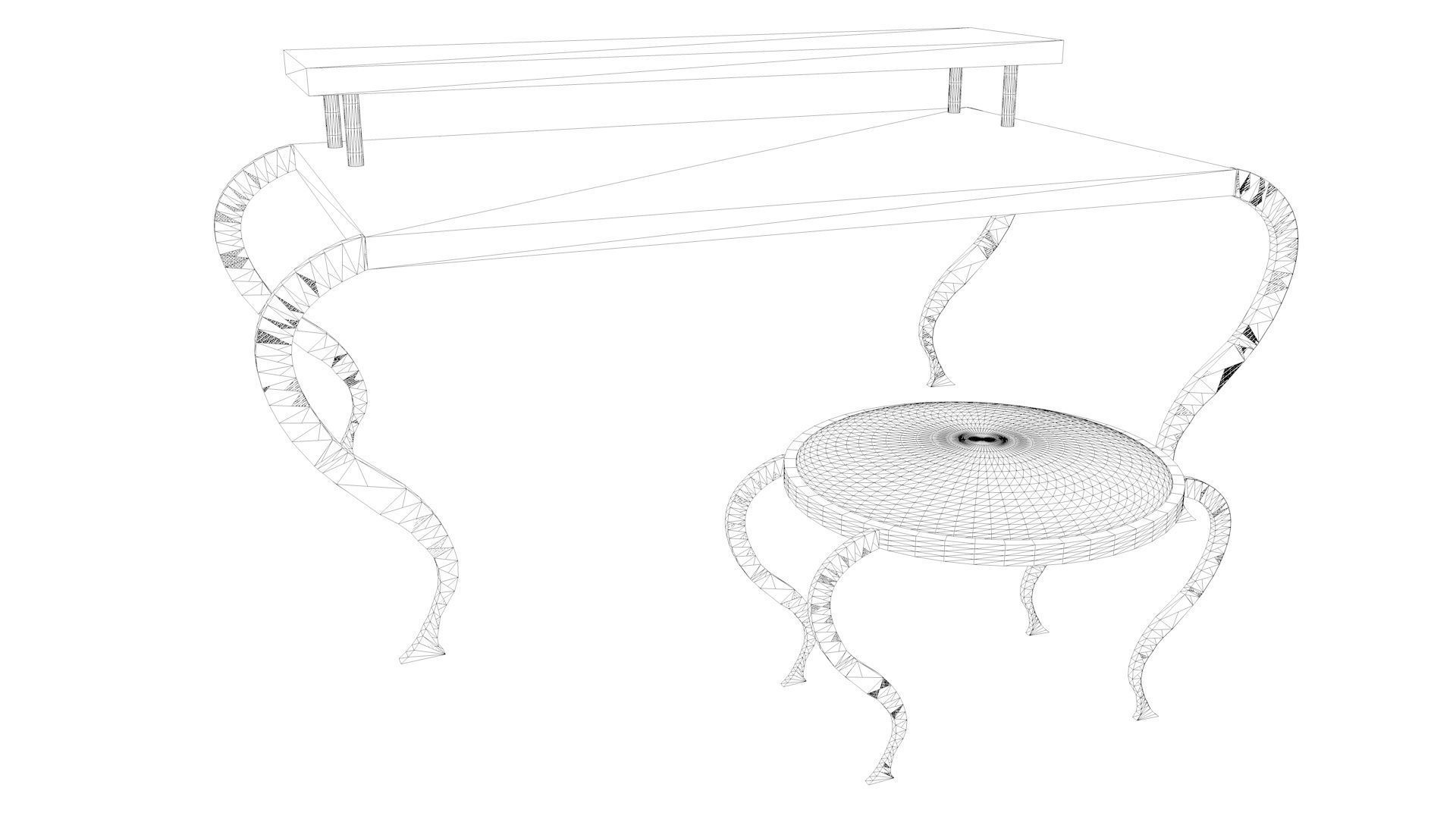 3D Make Up Desk model 3D model_5
