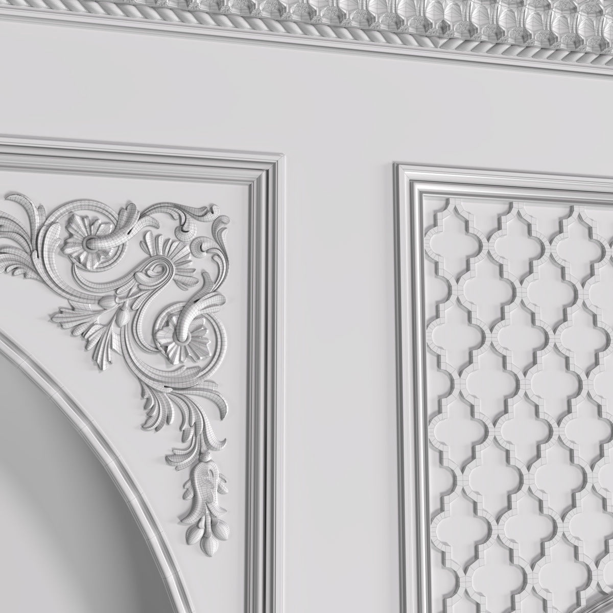 Oriental style arch Arabic wall Oriental Wall paneling 3D model_7