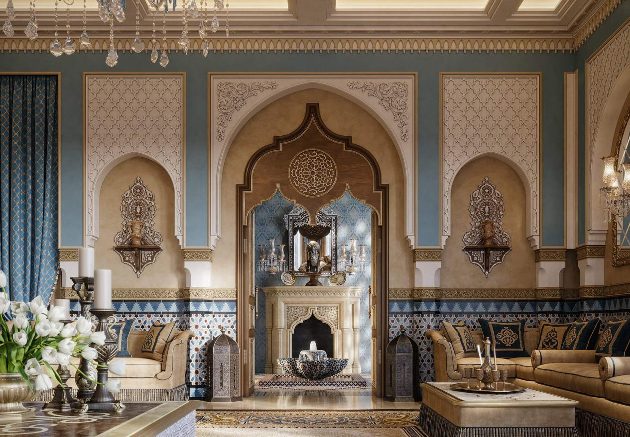 Oriental style arch Arabic wall Oriental Wall paneling 3D model_8