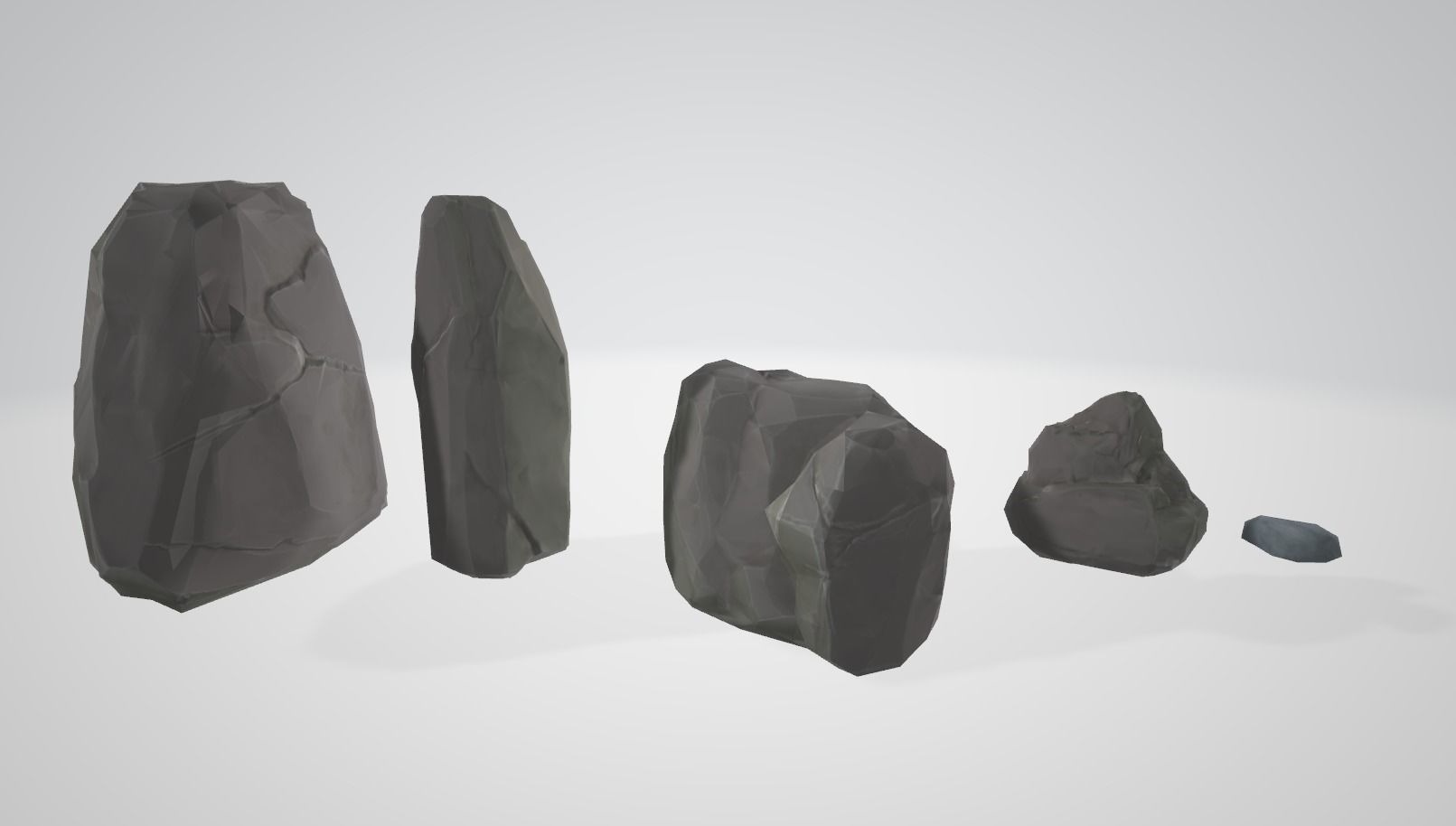 Stylized Rock Pack Low-poly 3D model_1
