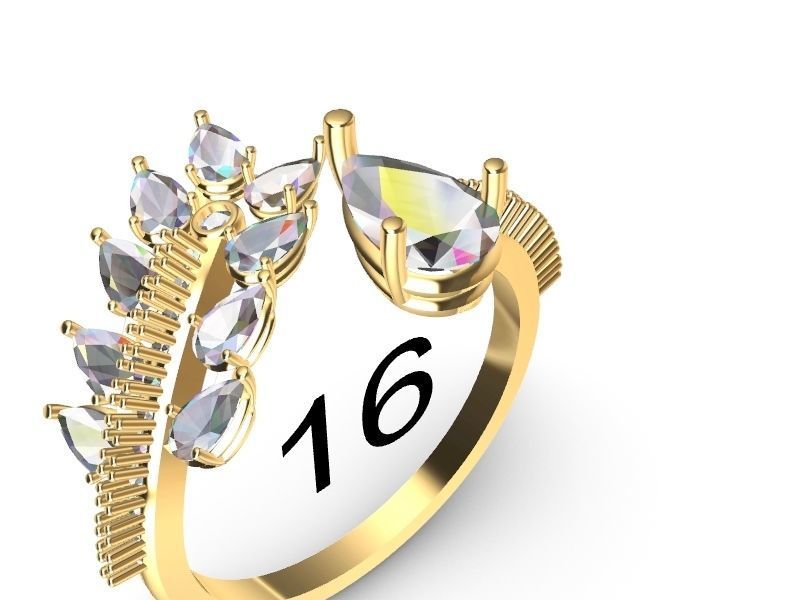 pear diamond bypass ring stl verified 3D print model_10