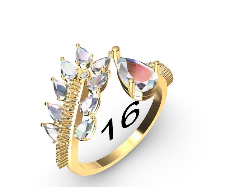 pear diamond bypass ring stl verified 3D print model_11