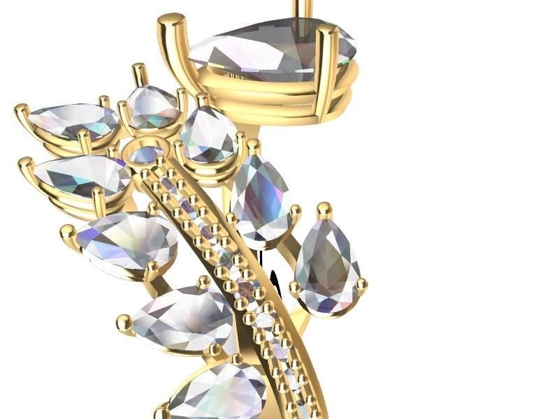 pear diamond bypass ring stl verified 3D print model_7