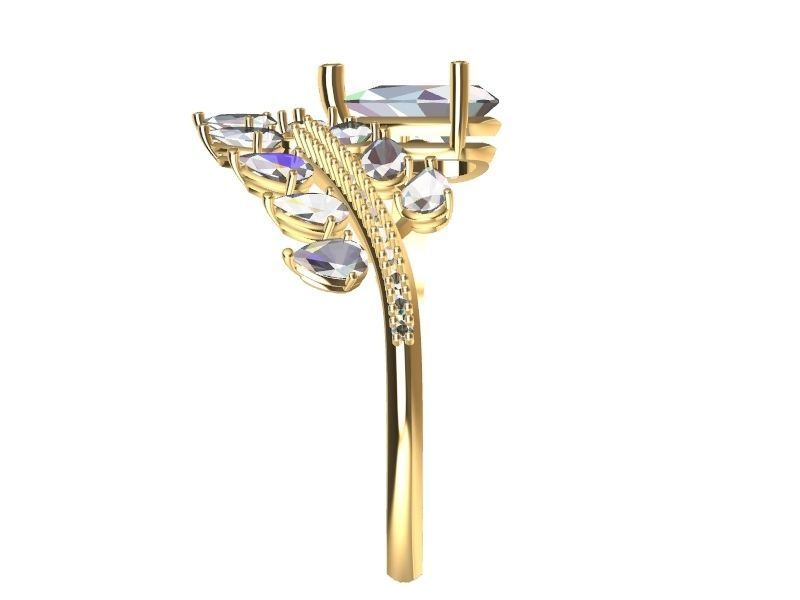 pear diamond bypass ring stl verified 3D print model_5