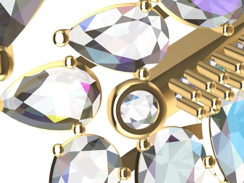 pear diamond bypass ring stl verified 3D print model_13