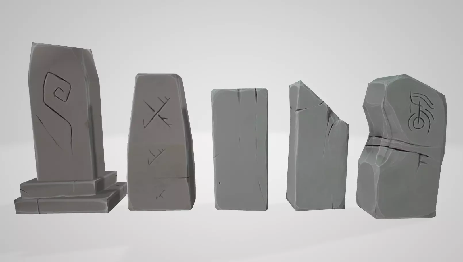 Stylized Stone Pack Low-poly 3D model_0