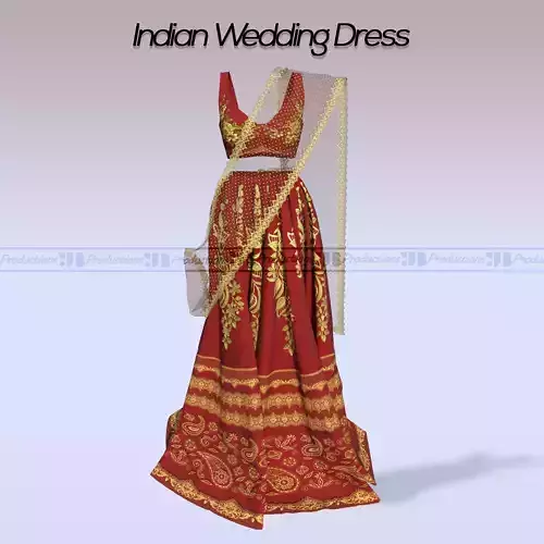 Indian wedding dress 3D model