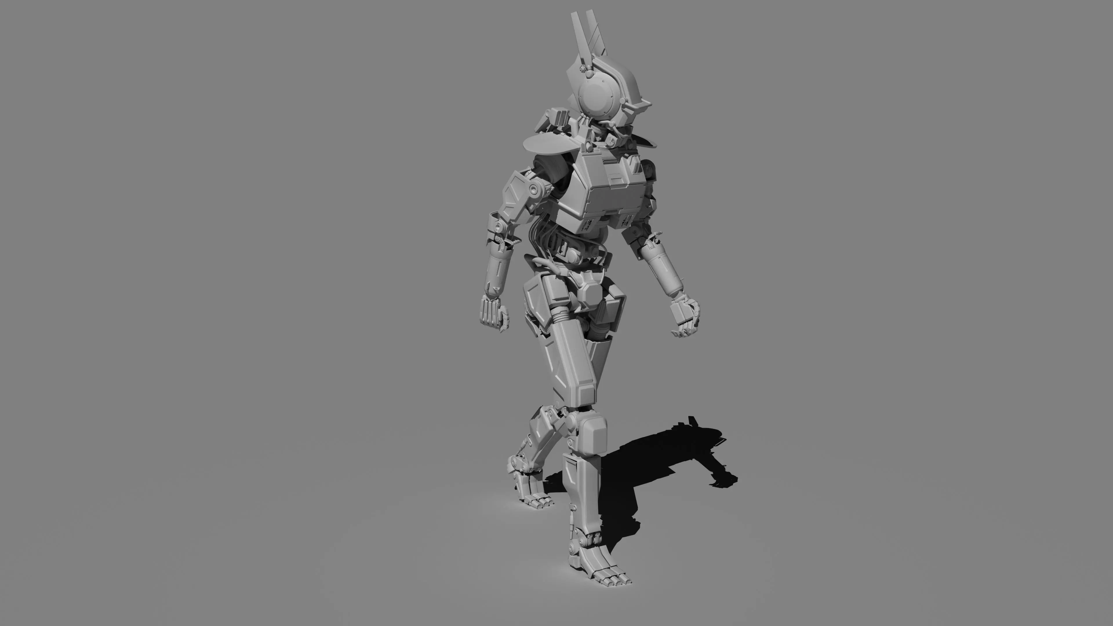 Detailed Robot Model Rigged - Chappie Cyborg 3D model_0