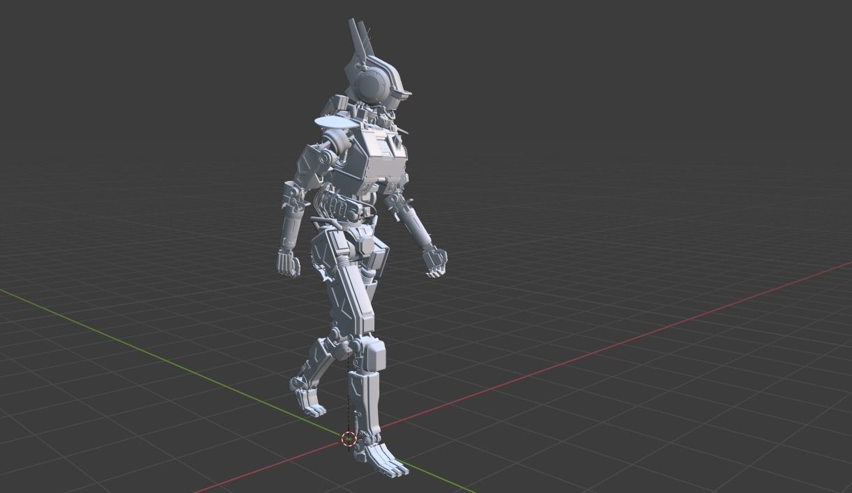 Detailed Robot Model Rigged - Chappie Cyborg 3D model_1