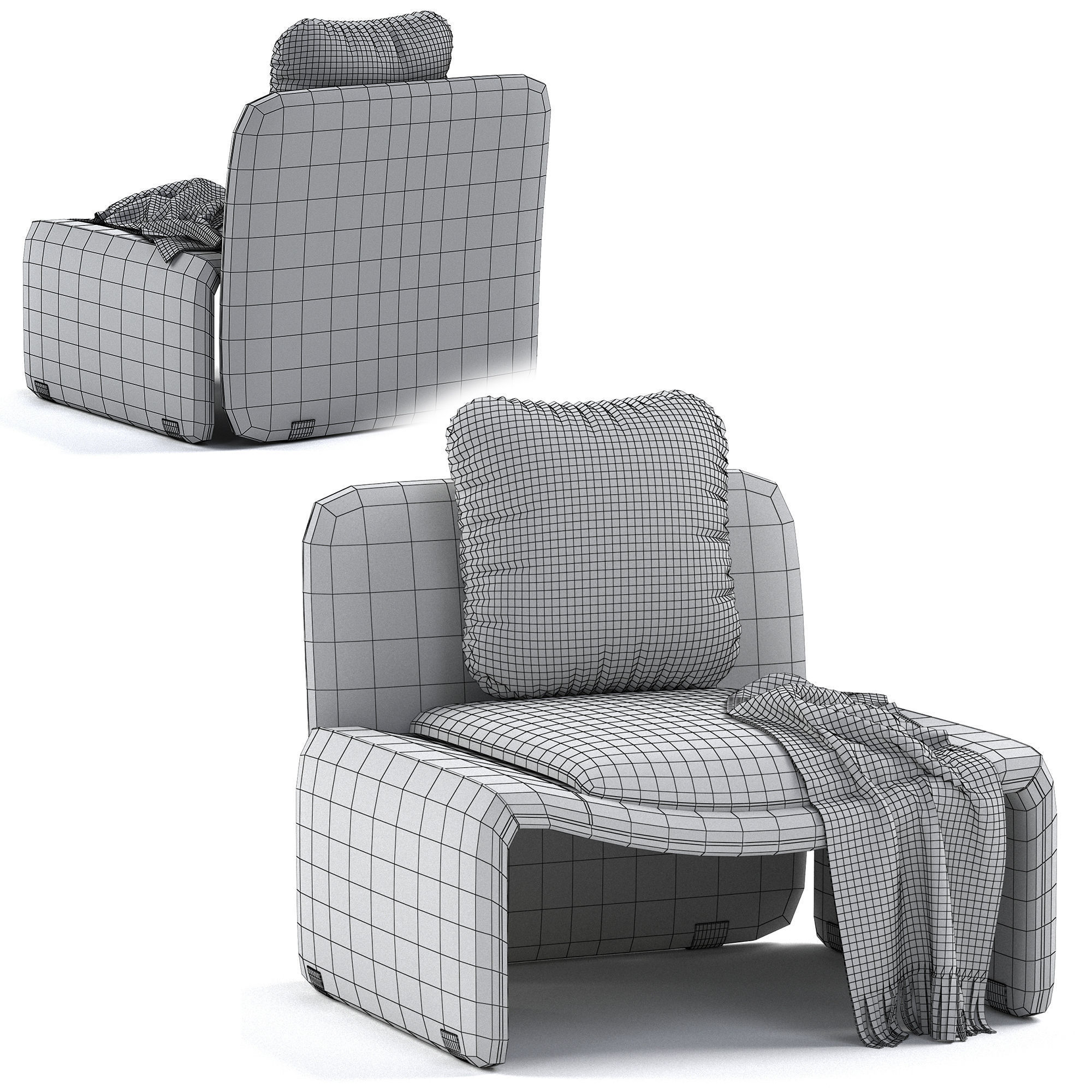 Aston Martin Leather armchair 3D model_4