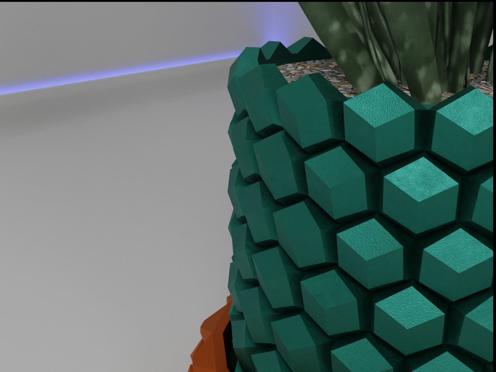 Hexagon flower pot V2 with drain 3D print model_10