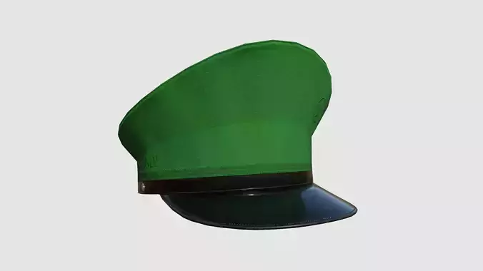 Police Cap 03 Green - Military Character Design Fashion Low-poly 3D model