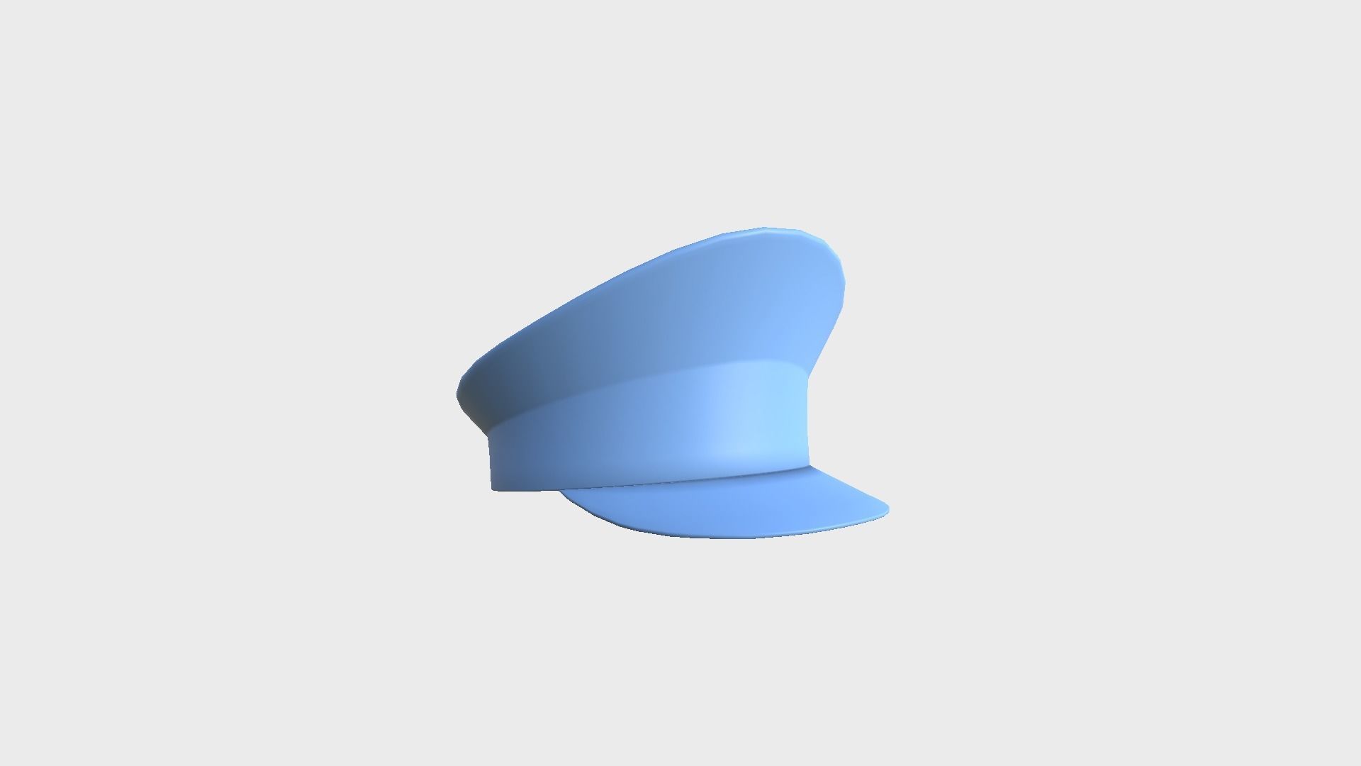 Police Cap 04 Black - Military Character Design Fashion Low-poly 3D model_8