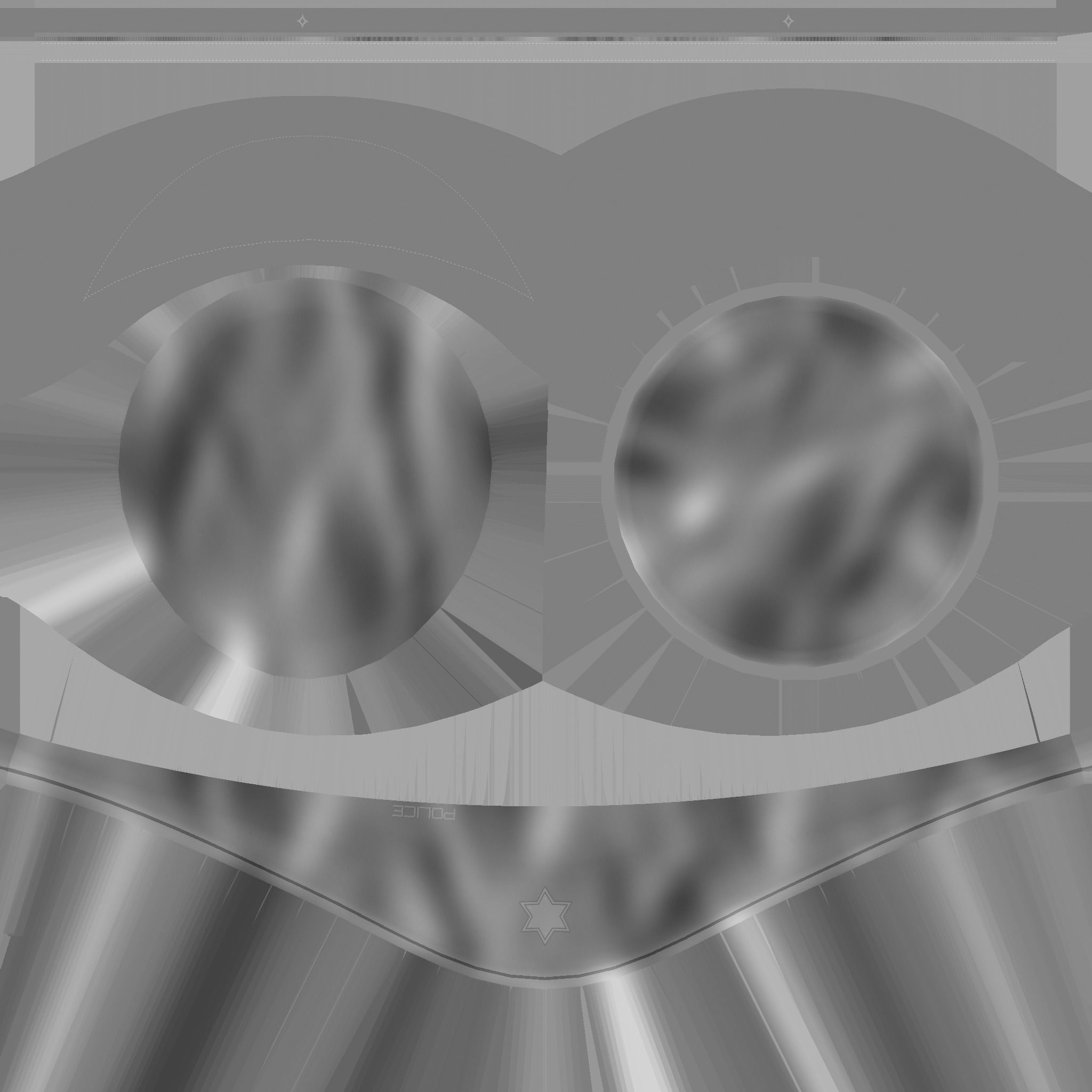 Police Cap 04 Black - Military Character Design Fashion Low-poly 3D model_19