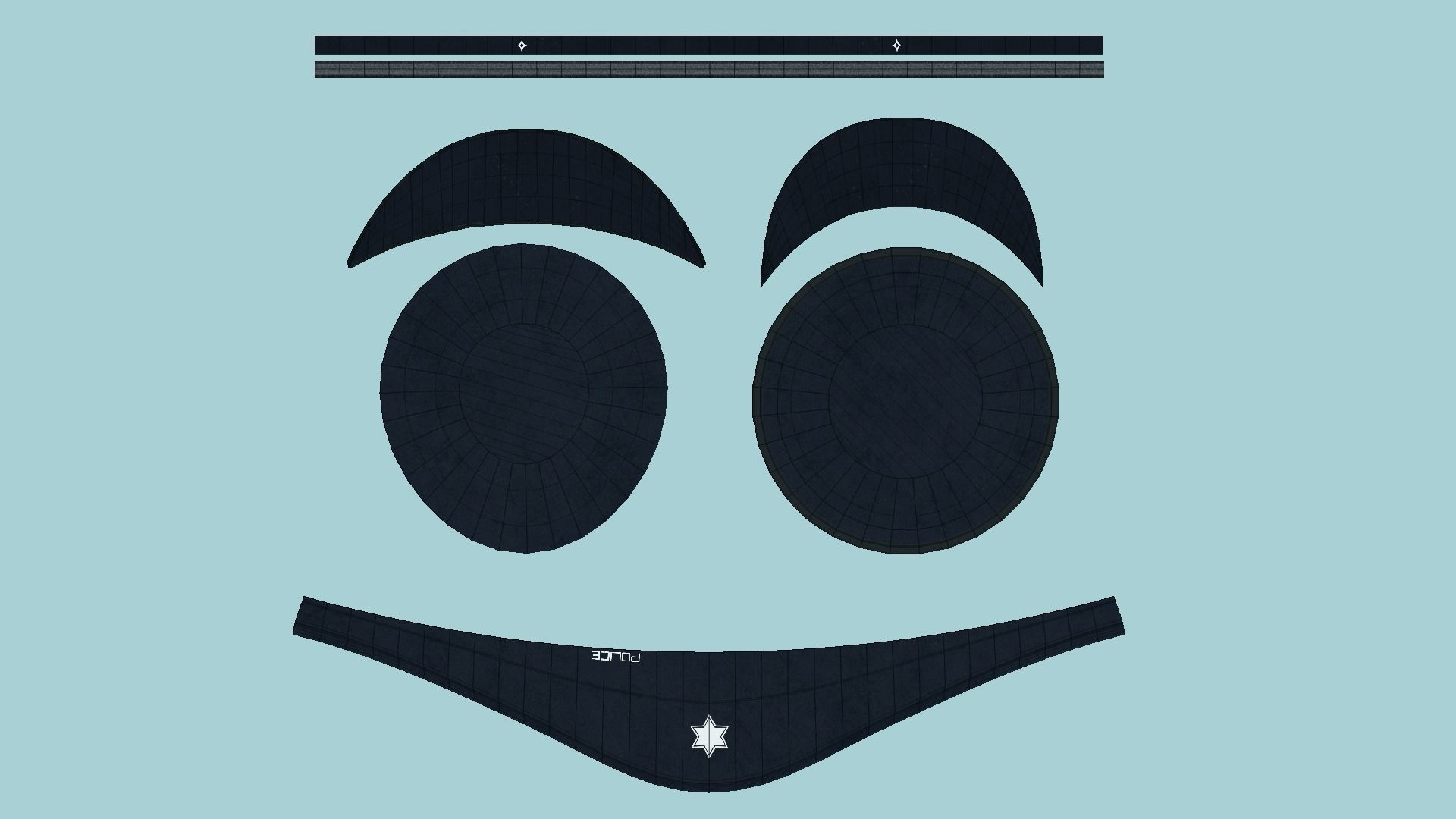 Police Cap 04 Black - Military Character Design Fashion Low-poly 3D model_5