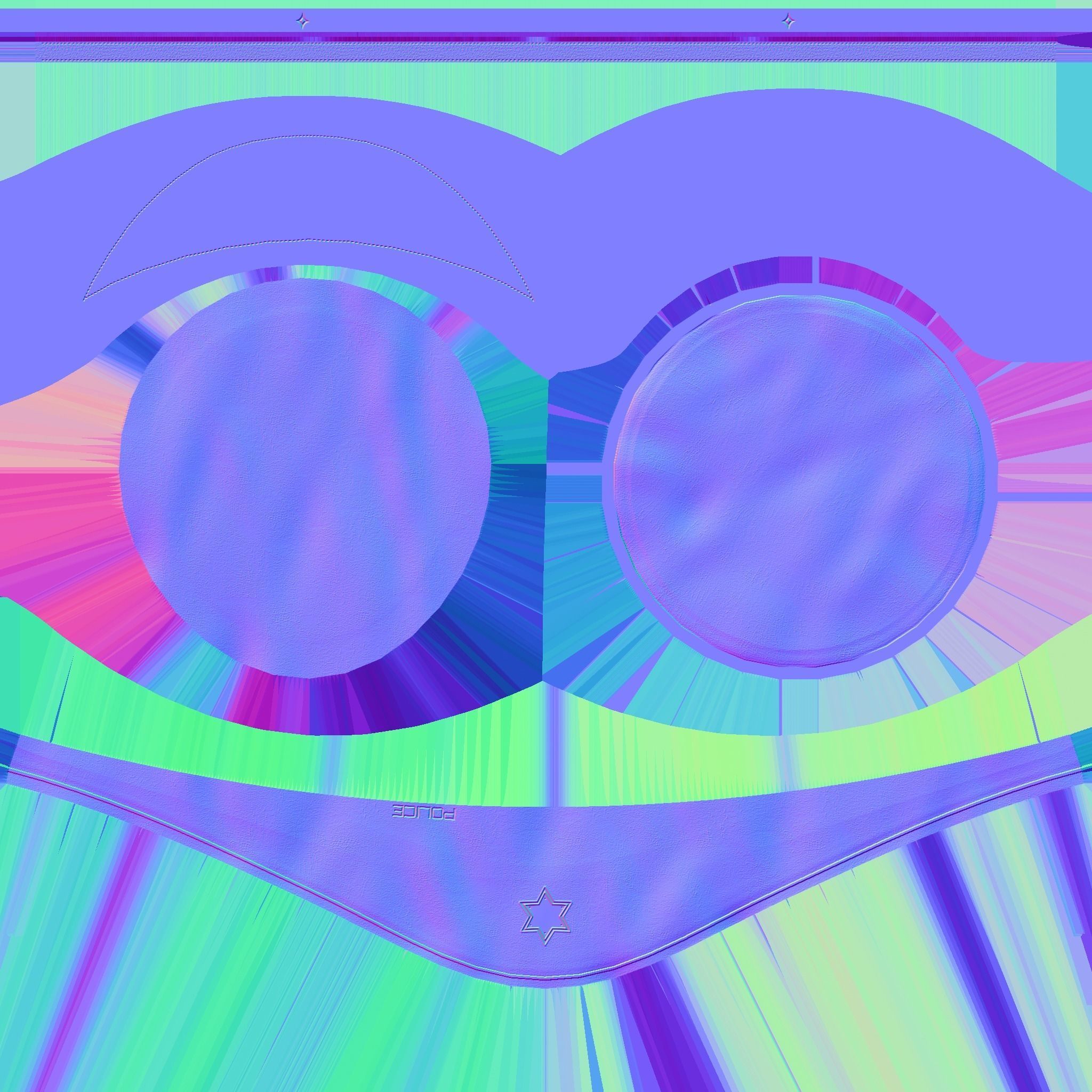 Police Cap 04 Black - Military Character Design Fashion Low-poly 3D model_21