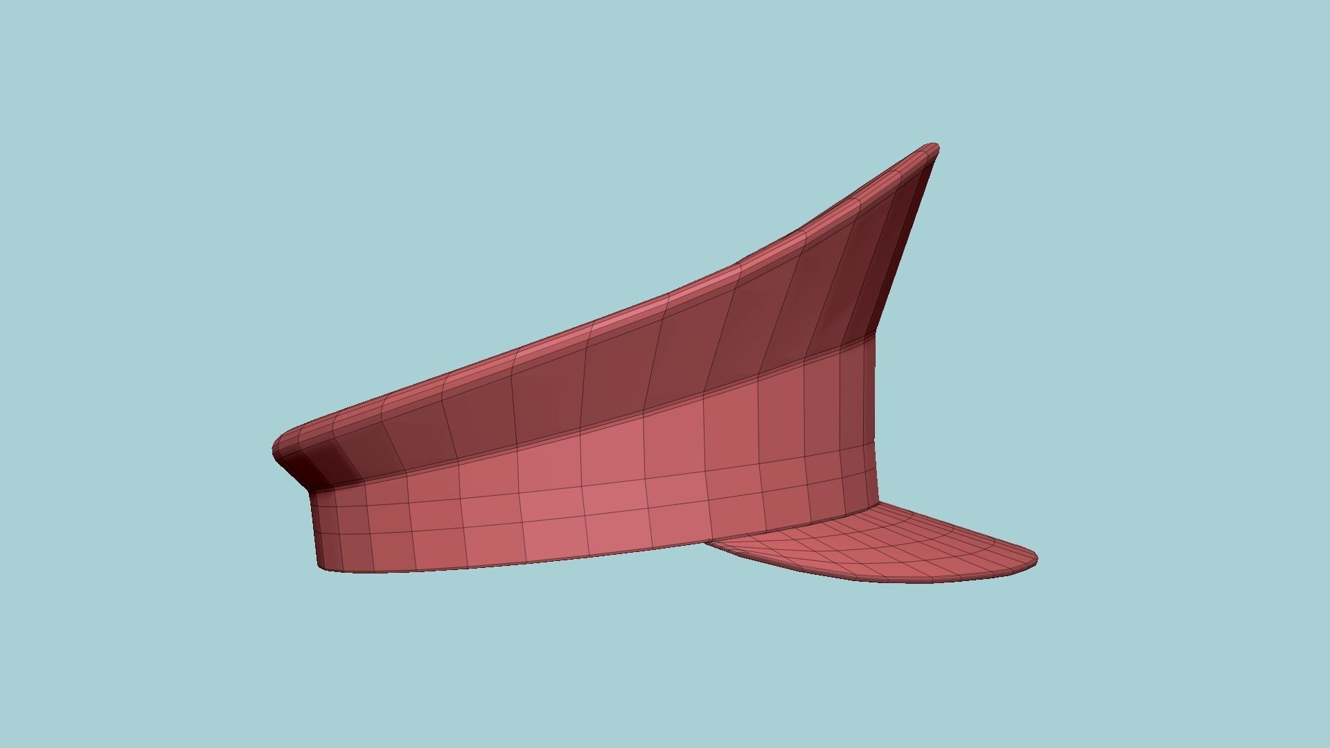 Police Cap 04 Black - Military Character Design Fashion Low-poly 3D model_14