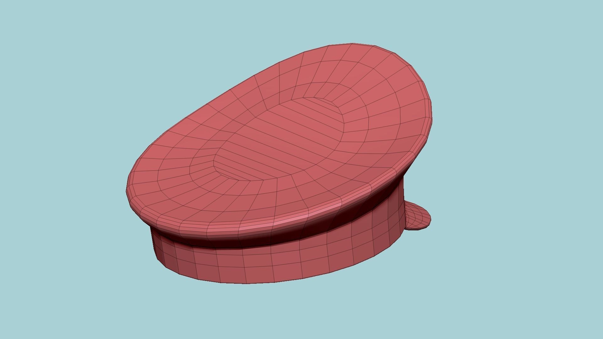 Police Cap 04 Black - Military Character Design Fashion Low-poly 3D model_16