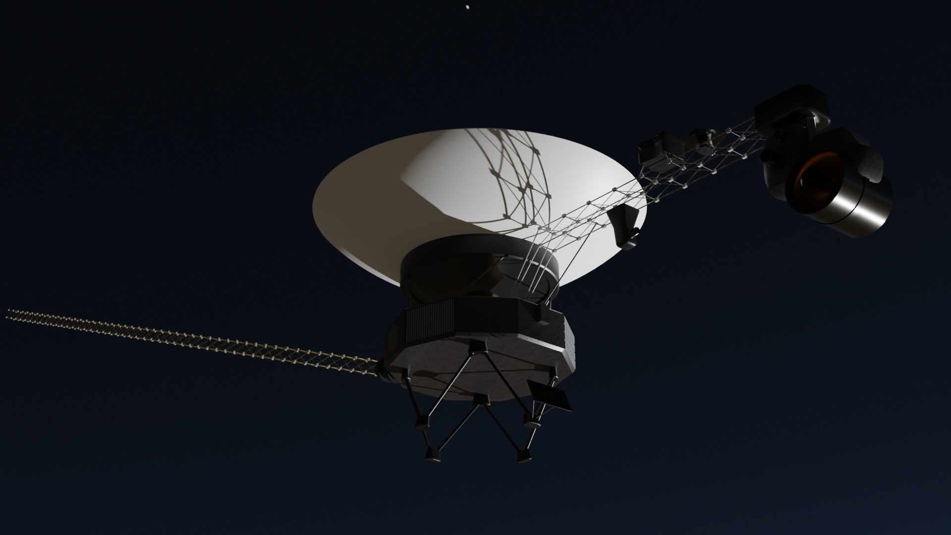 Voyager spacecraft in night sky Low-poly 3D model_23