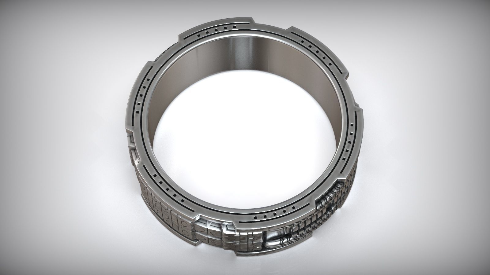 Sci-Fi Science Fiction Kinetic Gateway Space Wedding Band 3D print model_6