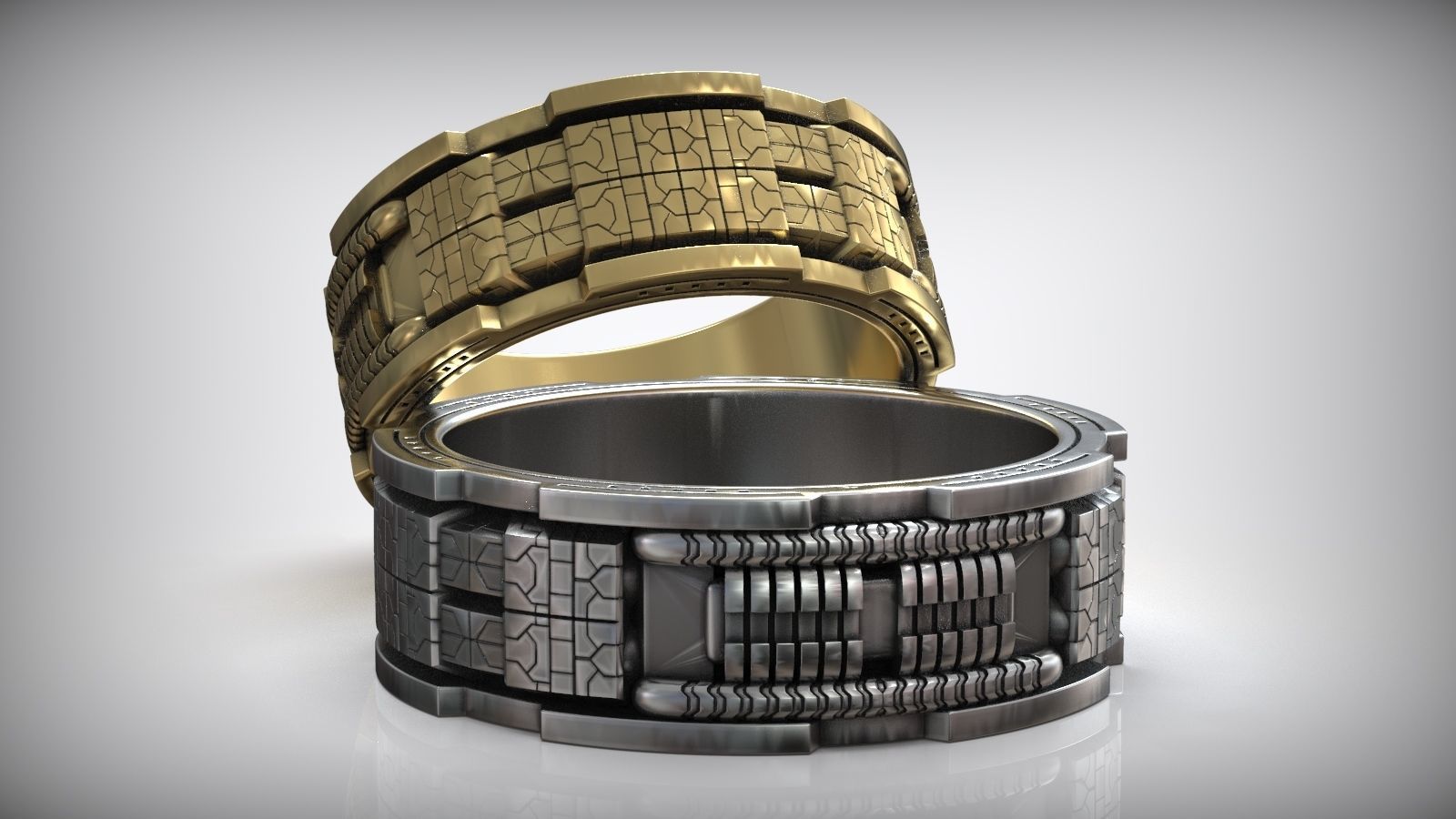Sci-Fi Science Fiction Kinetic Gateway Space Wedding Band 3D print model_3