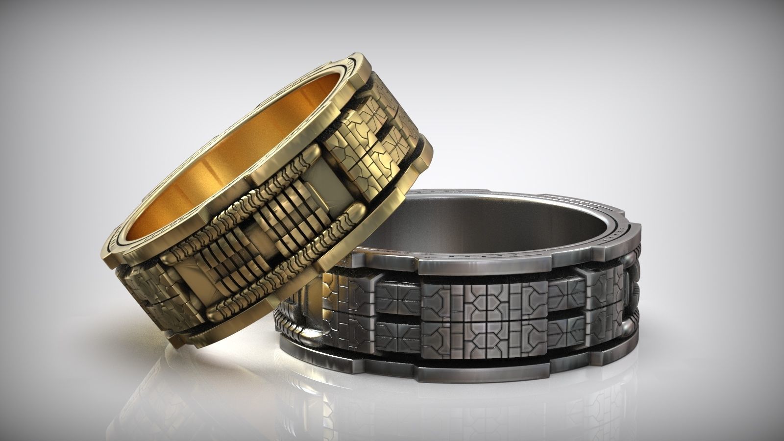 Sci-Fi Science Fiction Kinetic Gateway Space Wedding Band 3D print model_5