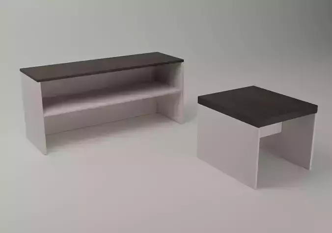 Wooden Tables Low-poly 3D model