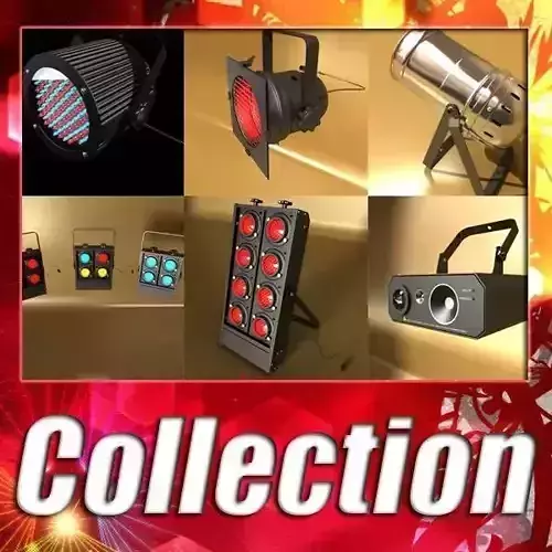 Realistic Stage Lights Collection 6 Items