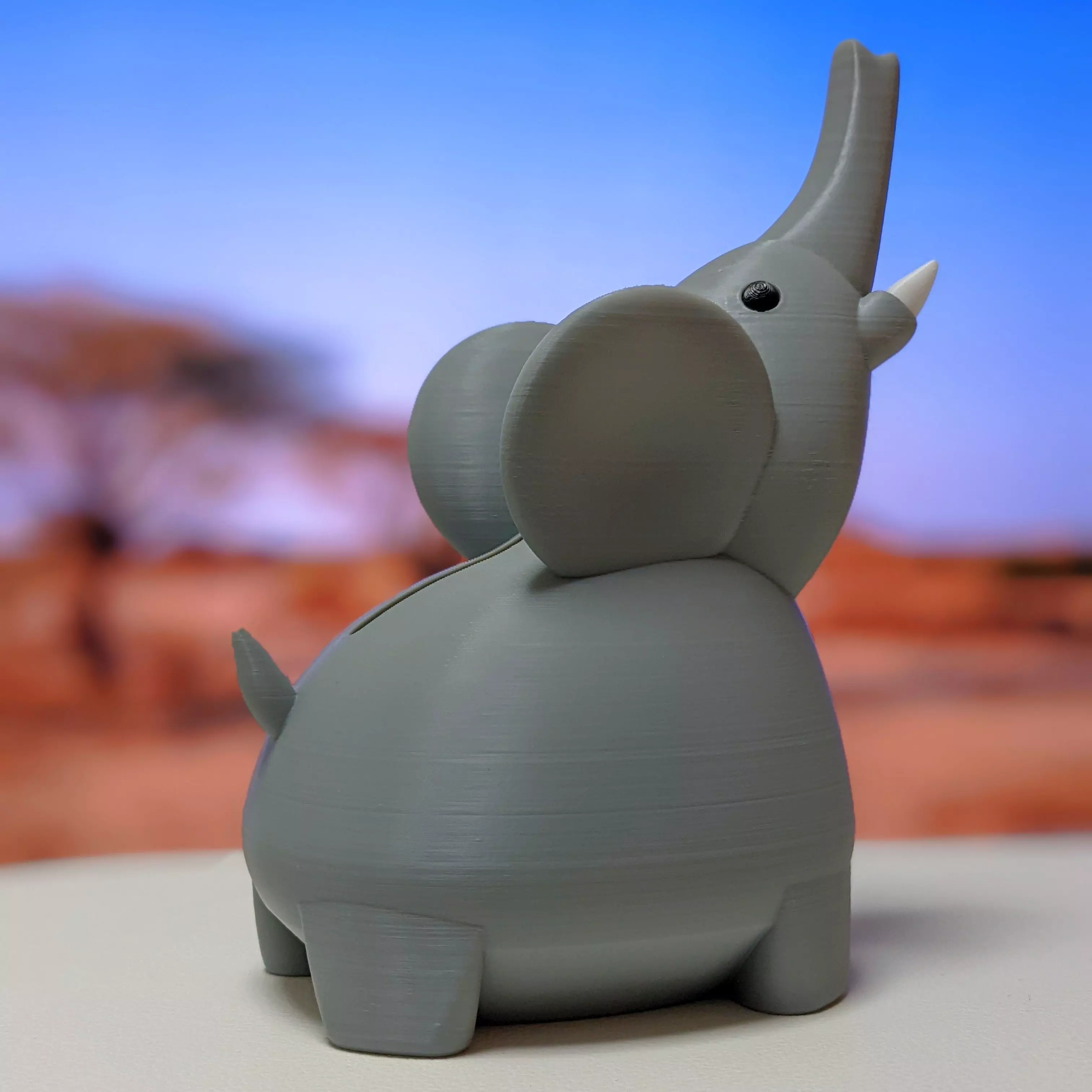 Elephant Piggy Bank 3D print model_0