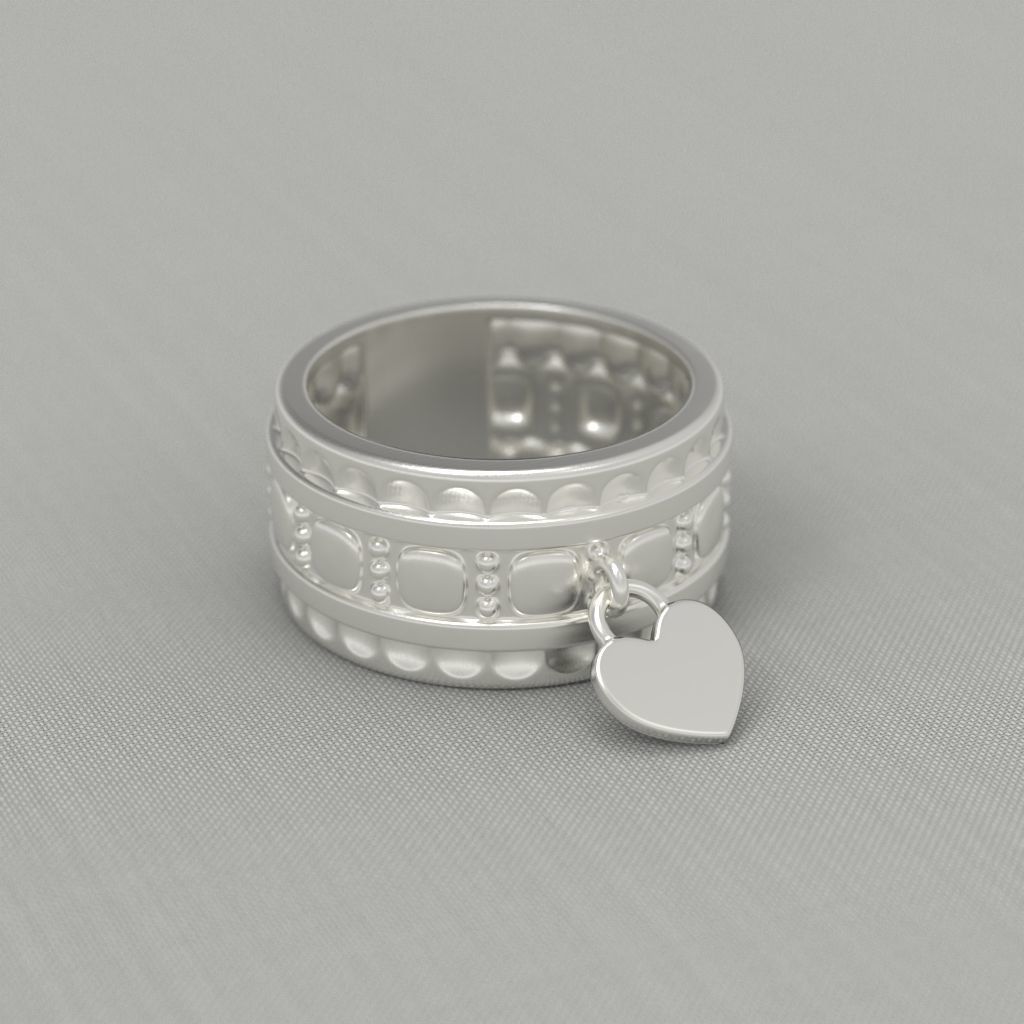 Ring Heart 3dm stl 3D print model_6