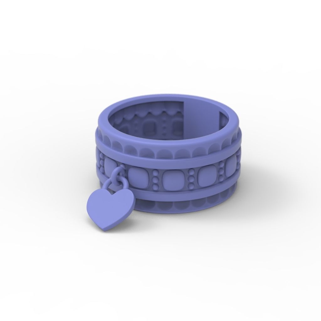 Ring Heart 3dm stl 3D print model_12